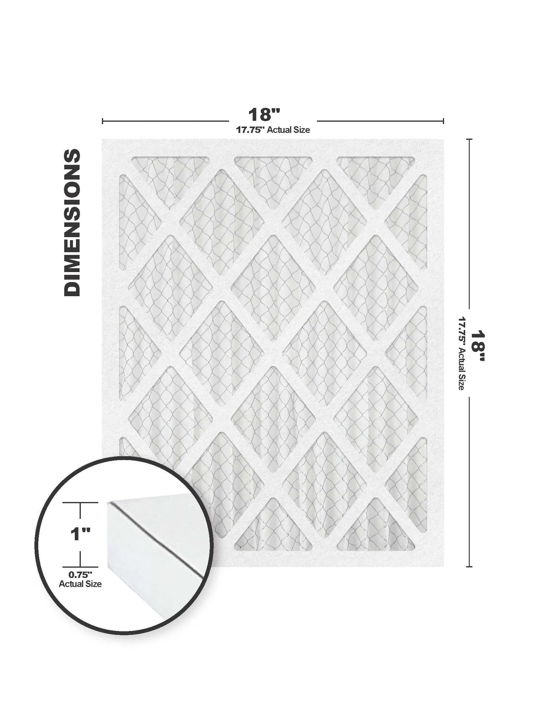 18x18x1 (17.75 x 17.75) MERV 13 Filter (6-Pack)