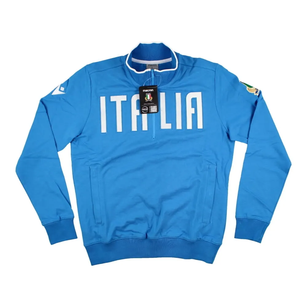 2022-2023 Italy Rugby Full Zip Cotton Jacket (Blue)