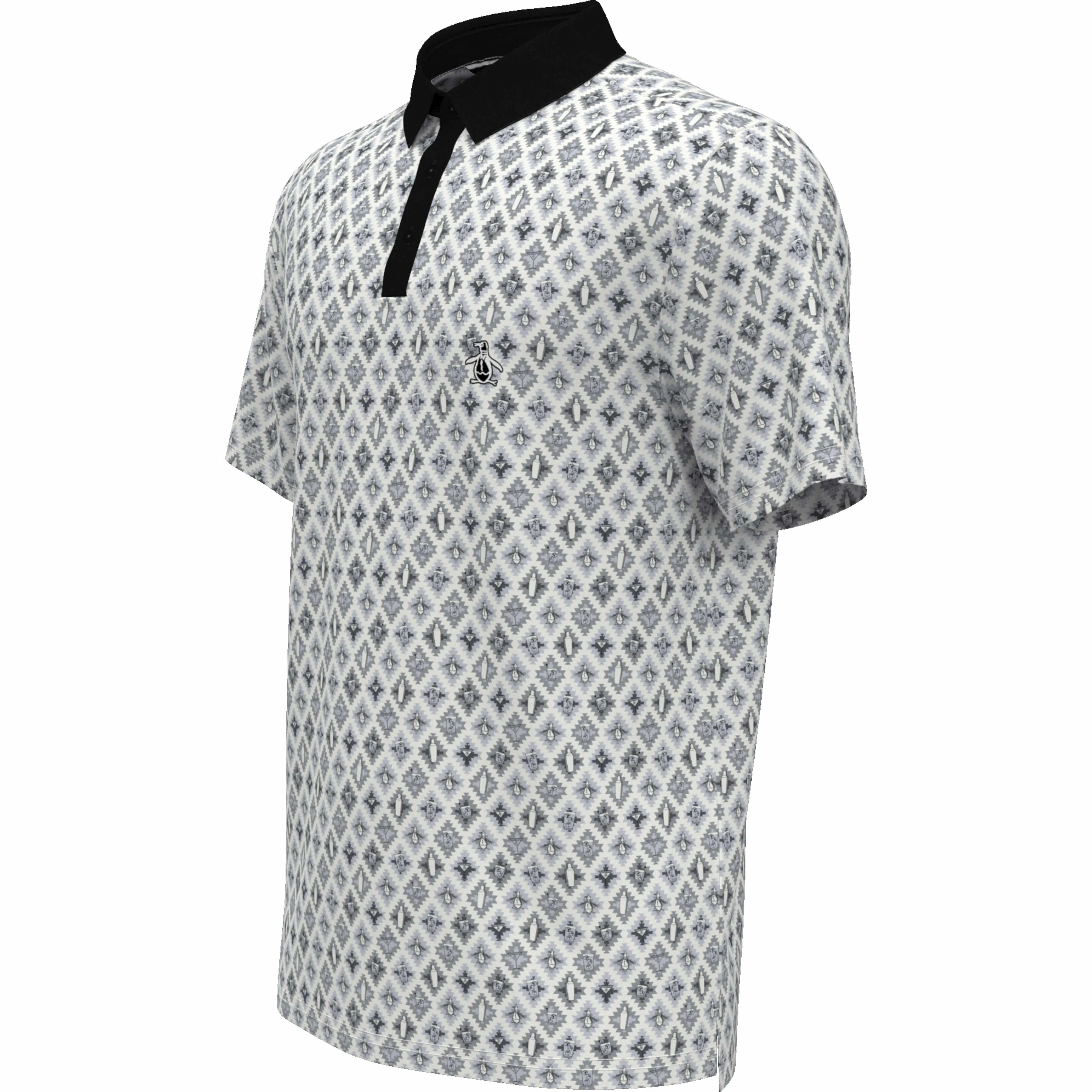 All Over Atomic Cocktail Print Golf Polo