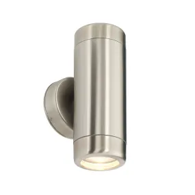 Atlantis Silver Up & Down 2 Light LED Outdoor Wall Light IP65