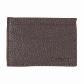 Barbour Grain Leather Card Holder Dark Brown