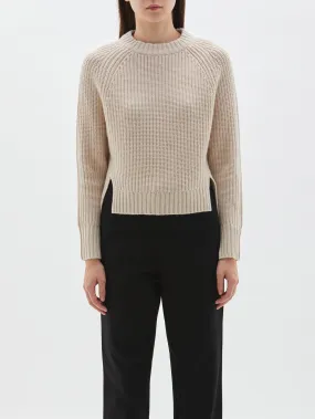 chunky cropped crew neck knit