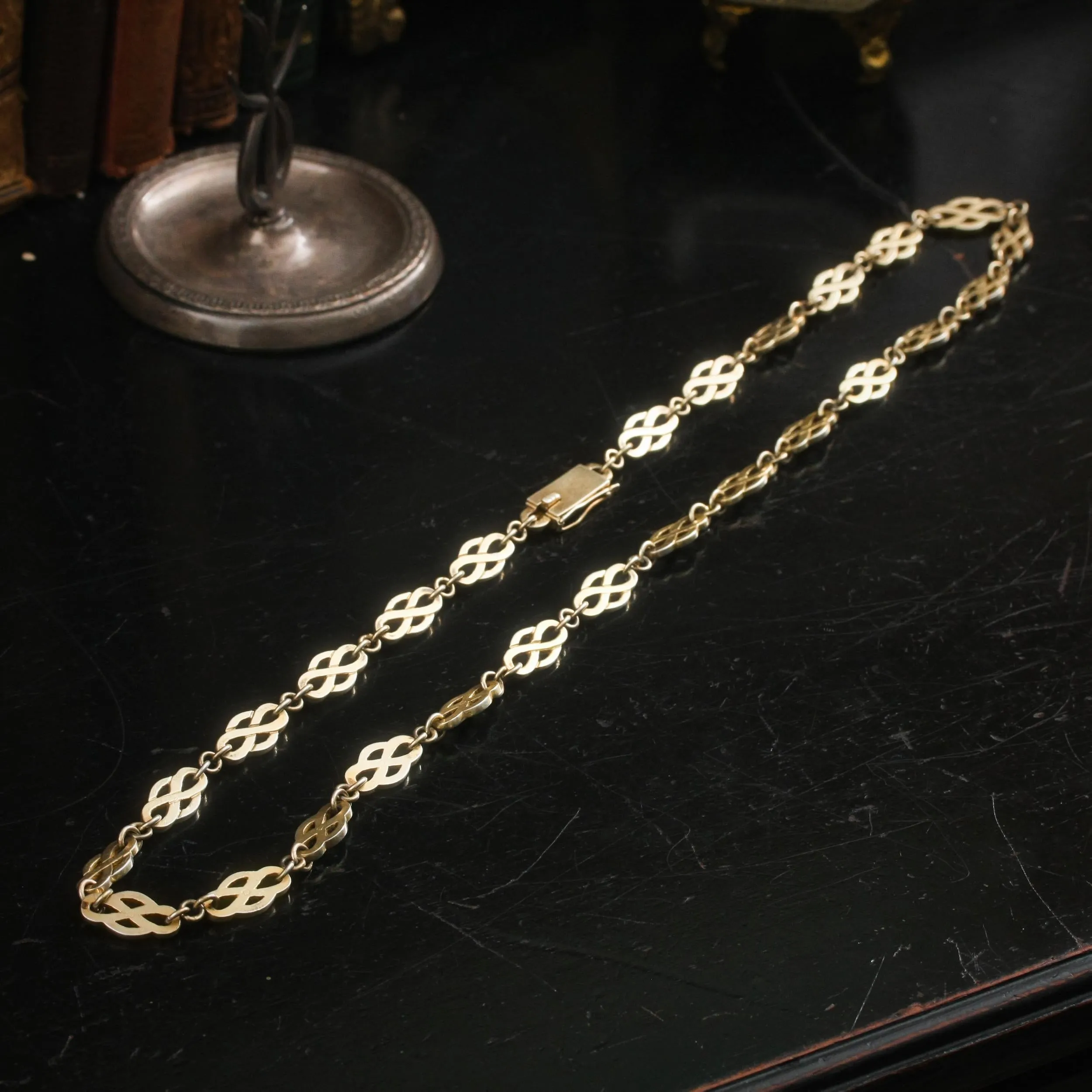 Chunky Retro Celtic Style Silver Gilt Chain