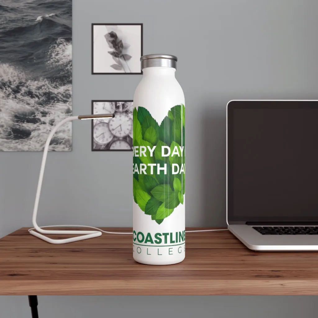 Coastline "Every Day is Earth Day" Slim Water Bottle