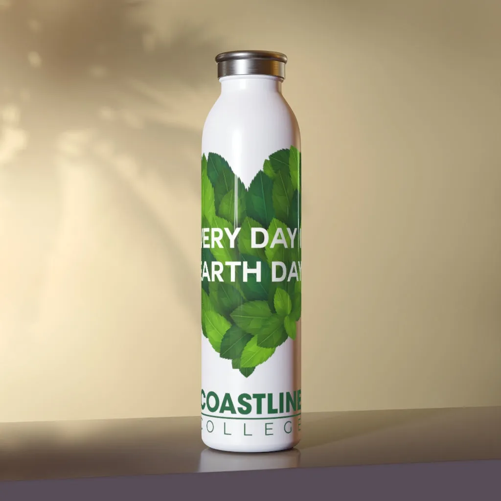 Coastline "Every Day is Earth Day" Slim Water Bottle