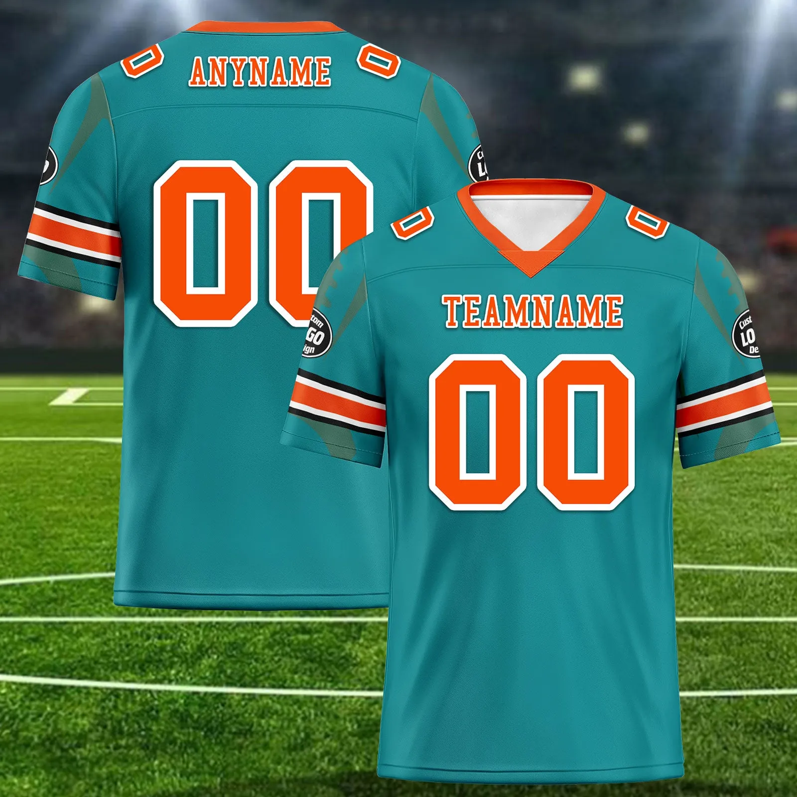 Custom Light Green Miami Football Jersey and Sports Shoes Combo Offer Personalized Combo ZH-D025008-25