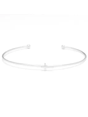 Dainty Silver Cross Bracelet