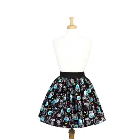 Day of the Dead Kitty Pleated Skirt #PS-C332