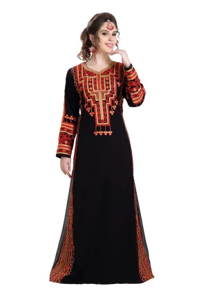 Farasha Maxi Dress Embroidered Robe