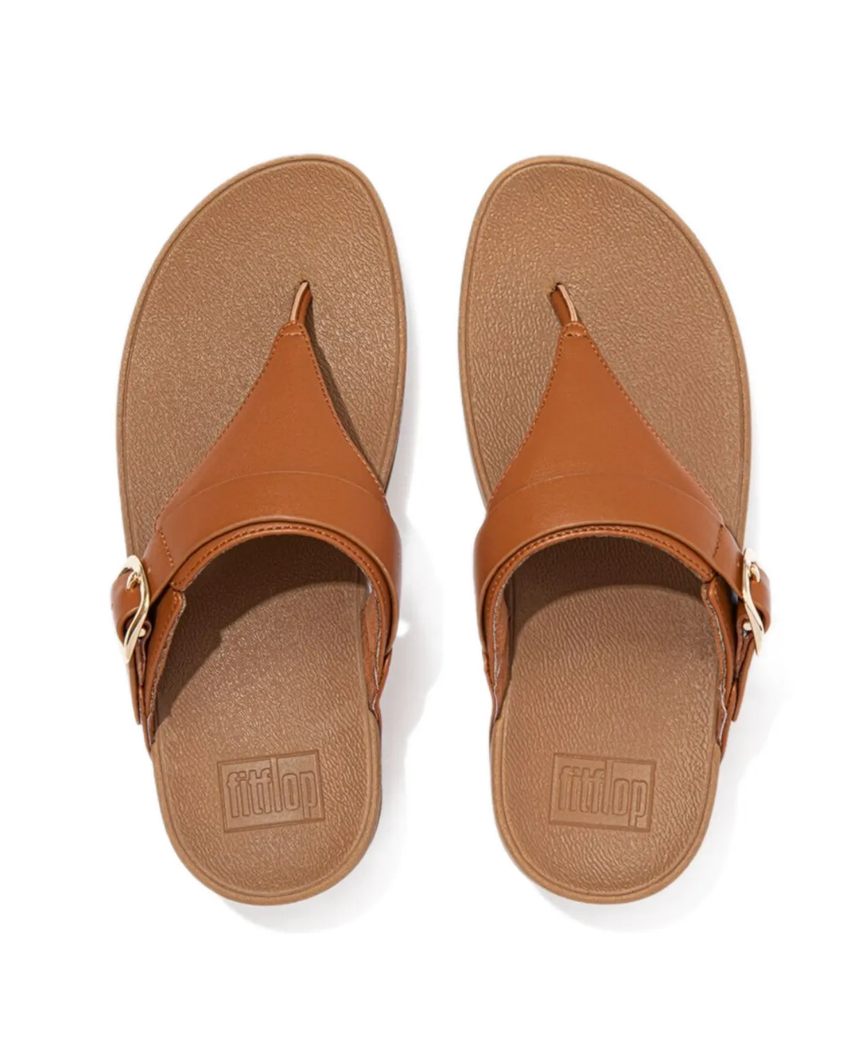 Fitflop Lulu Adjustable Leather Toe Post Sandals Tan