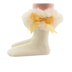 Fluffy Ruffle Baby Yellow Tutu Socks