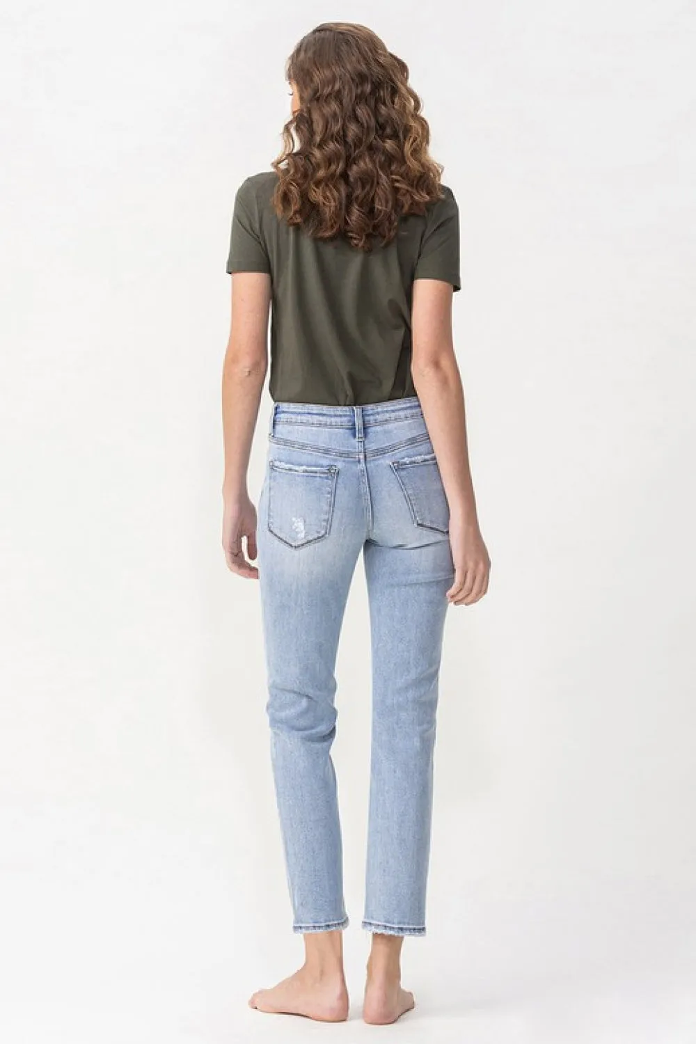 Lovervet Full Size Andrea Midrise Crop Straight Jeans