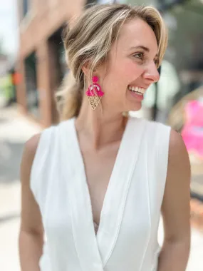 Pink Beaded Ice Cream Earrings