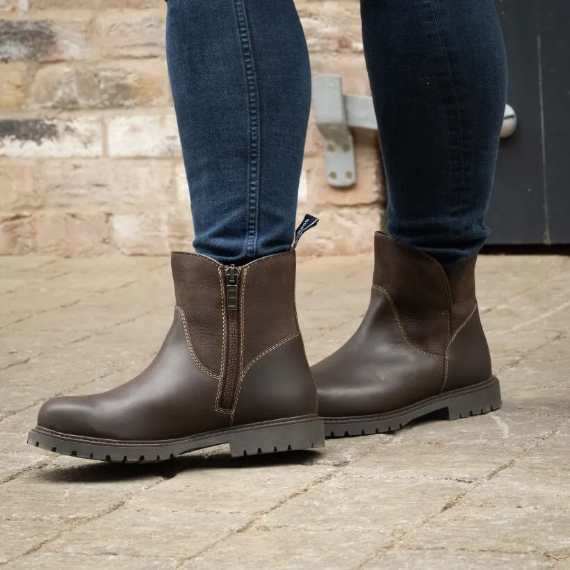 Quebec Waterproof Zip Up Ankle Boots - Brown