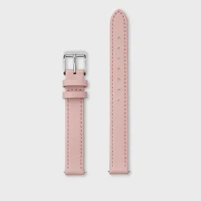 Strap 12 mm Leather Pink, Silver Colour